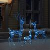 vidaXL Reindeer Family Blue Acrylic Decorative Inlays Reindeer Family