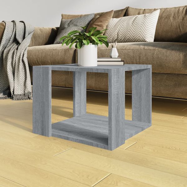 vidaXL Coffee Table Gray sonoma Engineered wood 15.7 x 15.7 x 11.8 in