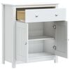 vidaXL Bathroom Cabinet White Solid pine wood, engineered wood, metal