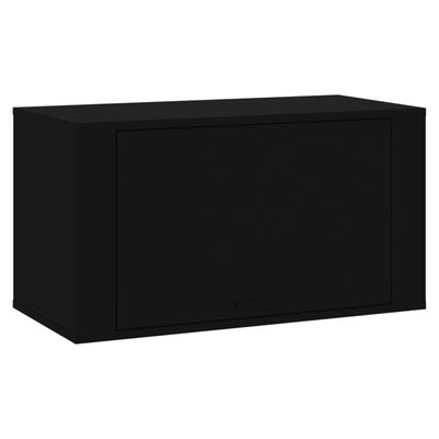 vidaXL Wall-mounted Shoe Cabinet Black 27.6"x13.8"x15" Engineered Wood