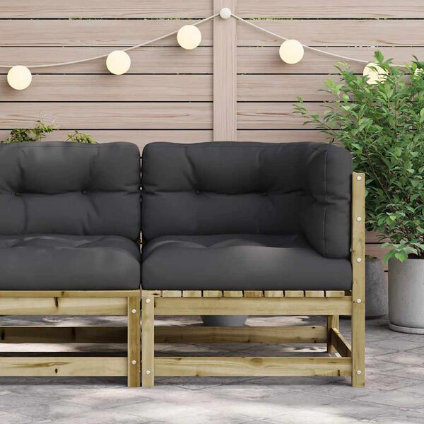 vidaXL Patio Sofa Corner with Cushions Impregnated Wood Pine