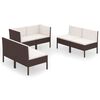 vidaXL Garden Lounge Set Brown PE rattan, powder-coated steel, polyester