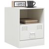 vidaXL Bedside Cabinet White Cold-rolled steel Small Bedside Cabinet