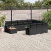 vidaXL Garden Sofa Set Black