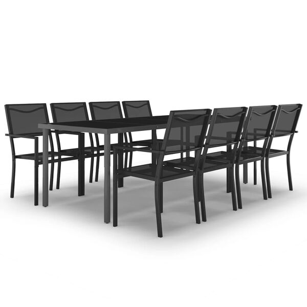 vidaXL Outdoor Dining Set Anthracite Powder-coated steel Large Durable