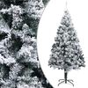 vidaXL Artificial Christmas Tree Green with white flocked snow PVC