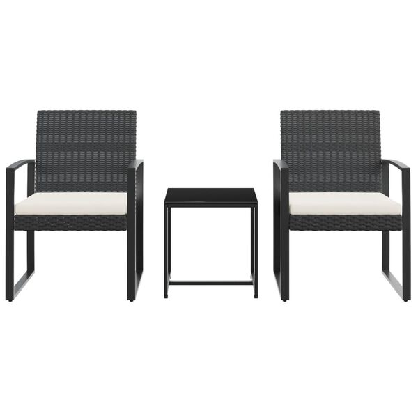 vidaXL Garden Dining Set Black PP Rattan Standard Modular
