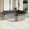 vidaXL Garden Sofa Set Light Grey, Dark Grey PE Rattan, Powder-Coated Steel