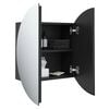 vidaXL Bathroom Cabinet Black Engineered wood, glass, PVC, copper