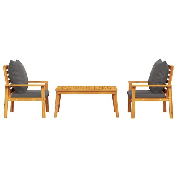 vidaXL Garden Lounge Set Dark grey Solid acacia wood Medium Modular