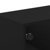 vidaXL TV Cabinet Black Engineered wood, glass, steel Medium Doors