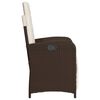 vidaXL Reclining Garden Chair Brown PE Rattan, Powder-Coated Steel