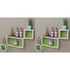 vidaXL Wall Cube Shelves 6 pcs White and Green