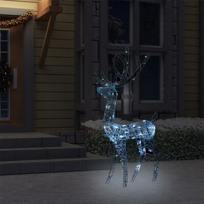 vidaXL Acrylic Reindeer Christmas Decoration 140 LEDs 4 ft Cold White