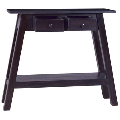 vidaXL Console Table Light Black Coffee 35.4"x11.8"x29.5" Solid Mahogany Wood
