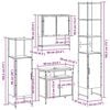 vidaXL Bathroom Furniture Set with Door 4 pcs Old wood Engineered wood
