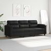 vidaXL 3-seater Sofa Black Microfiber fabric 3-Seater Durable Sofa