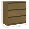vidaXL Bedside Cabinet Set of 2 Honey Brown Solid Pinewood Medium