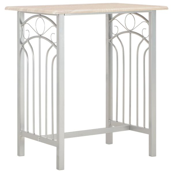 vidaXL Bar Set Oak and Gray Wood and Steel Footrest Bar Set