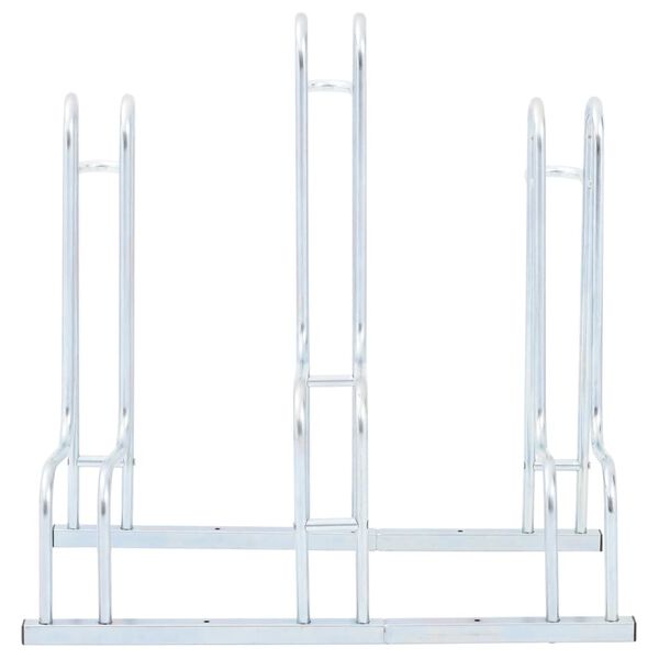 vidaXL Bicycle Stand for 3 Bikes Floor Freestanding Galvanized Steel