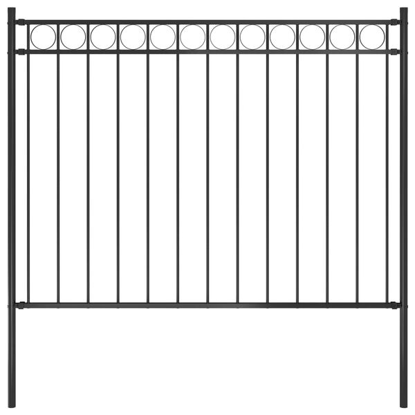 vidaXL Garden Fence Steel 5.9 ft x 3.9 ft Black