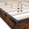 vidaXL Bed Frame Smoked Oak Engineered wood, metal Small Double Durable