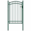 vidaXL Fence Gate with Arched Top Steel 39.4x41.7" Green