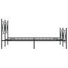 vidaXL Bed Frame Black Steel Double Bed Frame Rectangular