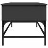 vidaXL Coffee Table Black Engineered Wood, Metal 39.4x19.7x17.7 in