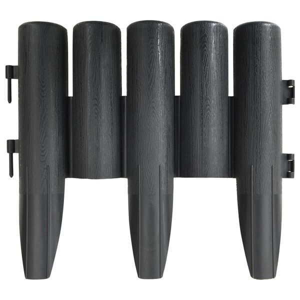vidaXL Lawn Edgings 36 pcs Anthracite 32.8' PP