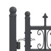 vidaXL Fence Gate with Spear Top Black 159.8"x 29.5" Powder-coated Steel
