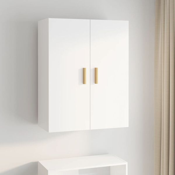 vidaXL Hanging Wall Cabinet High gloss white Engineered wood