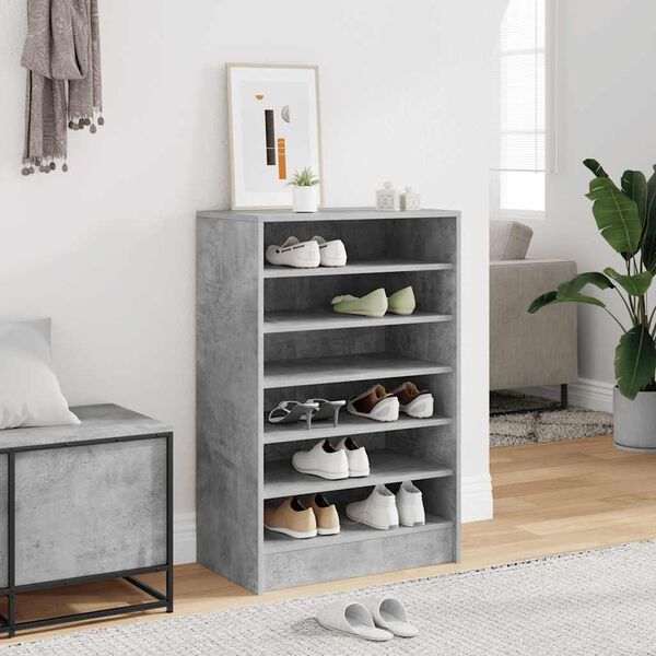 vidaXL Shoe Cabinet Concrete Gray Engineered Wood Medium Shoe Cabinet