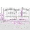 vidaXL Fence Gate with Spear Top Black 120.1"x 49.2" Powder-coated Steel