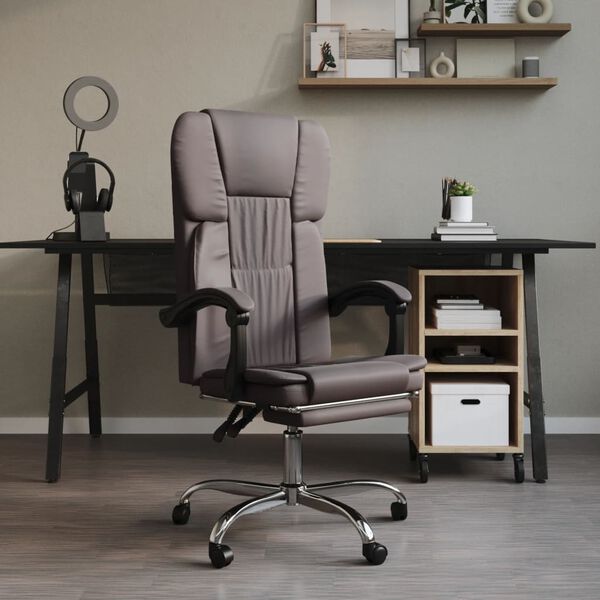 vidaXL Reclining Office Chair Grey