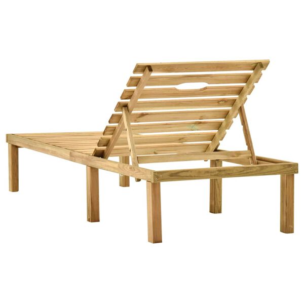 vidaXL Sun Lounger Pine Impregnated Pinewood Large Adjustable Height
