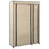 vidaXL Folding Wardrobe Cream Fleece fabric cover and steel tubes Large