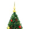vidaXL Artificial Pre-lit Christmas Tree with Baubles Green 7 ft