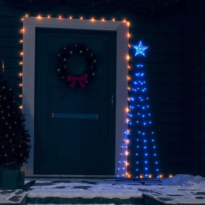 vidaXL Christmas Cone Tree Blue 84 LEDs Decoration 19.7"x59.1"