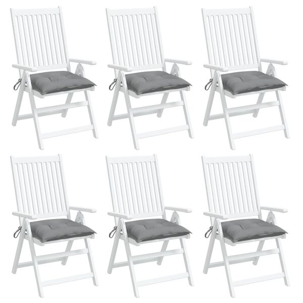 vidaXL Chair Cushion Set of 6 Grey Oxford fabric (100% polyester)