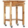 vidaXL Kitchen Trolley 22.8"x22.8"x35" Solid Wood Acacia