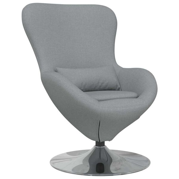 vidaXL Egg Chair Light Grey 24.80 x 28.74 x 35.43 in Fabric