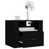 vidaXL Wall-mounted Bedside Cabinet Set of 2 Black Engineered wood