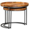 vidaXL Side Table Brown Solid mango wood top, wrought iron legs