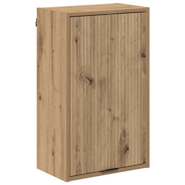 vidaXL Bathroom Cabinet with Door Artisan Oak 15.35 x 9.25 x 25.59 in