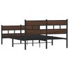 vidaXL Bed Frame Brown oak Steel and engineered wood 55.1 x 74.8 in