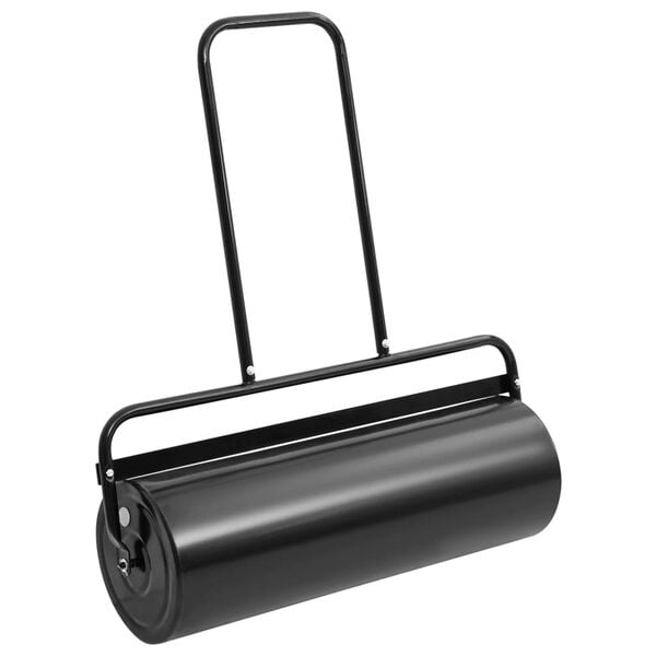 vidaXL Lawn Roller Black Iron, Steel Large Rollable Lawn Roller