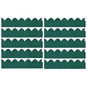 vidaXL Lawn Edgings 10 pcs Green 25.6x5.9" PP