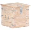 vidaXL Chest White Solid acacia wood with iron 15.7 in Chest Square