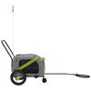 vidaXL Pet Bike Trailer Green and Black Oxford fabric, Iron, PVC